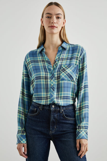 HUNTER SHIRT BLUEBELL CITRON - FRONT TUCKED IN