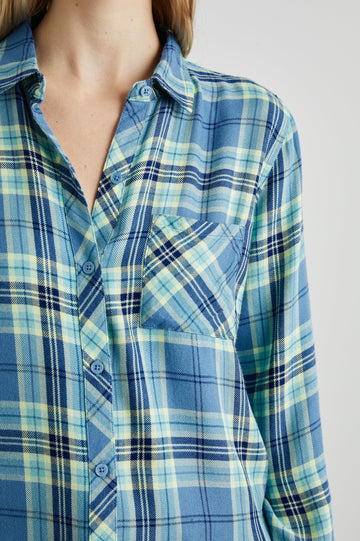 HUNTER SHIRT BLUEBELL CITRON - DETAIL