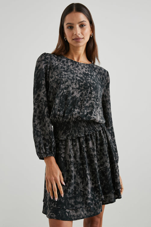 INEZ DRESS CHARCOAL TORTOISE - FRONT