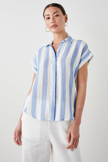JAMIE SHIRT FERMO STRIPE - FRONT UNTUCKED