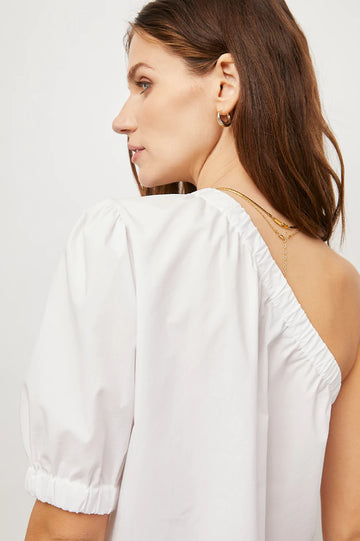 Jayla White One Shoulder Top - detail