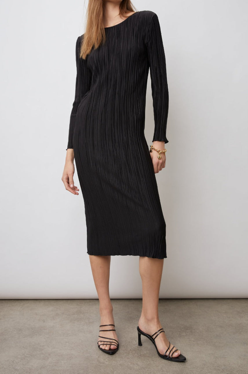 JORDY DRESS BLACK - FRONT FULL BODY STANDING