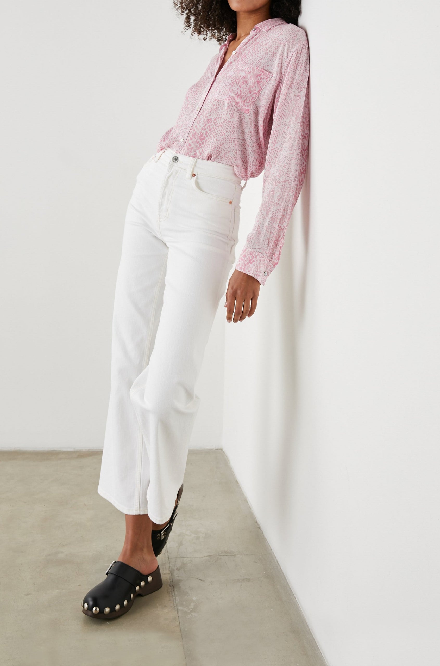 JOSEPHINE SHIRT PINK BOA - FULL FRONT BODY