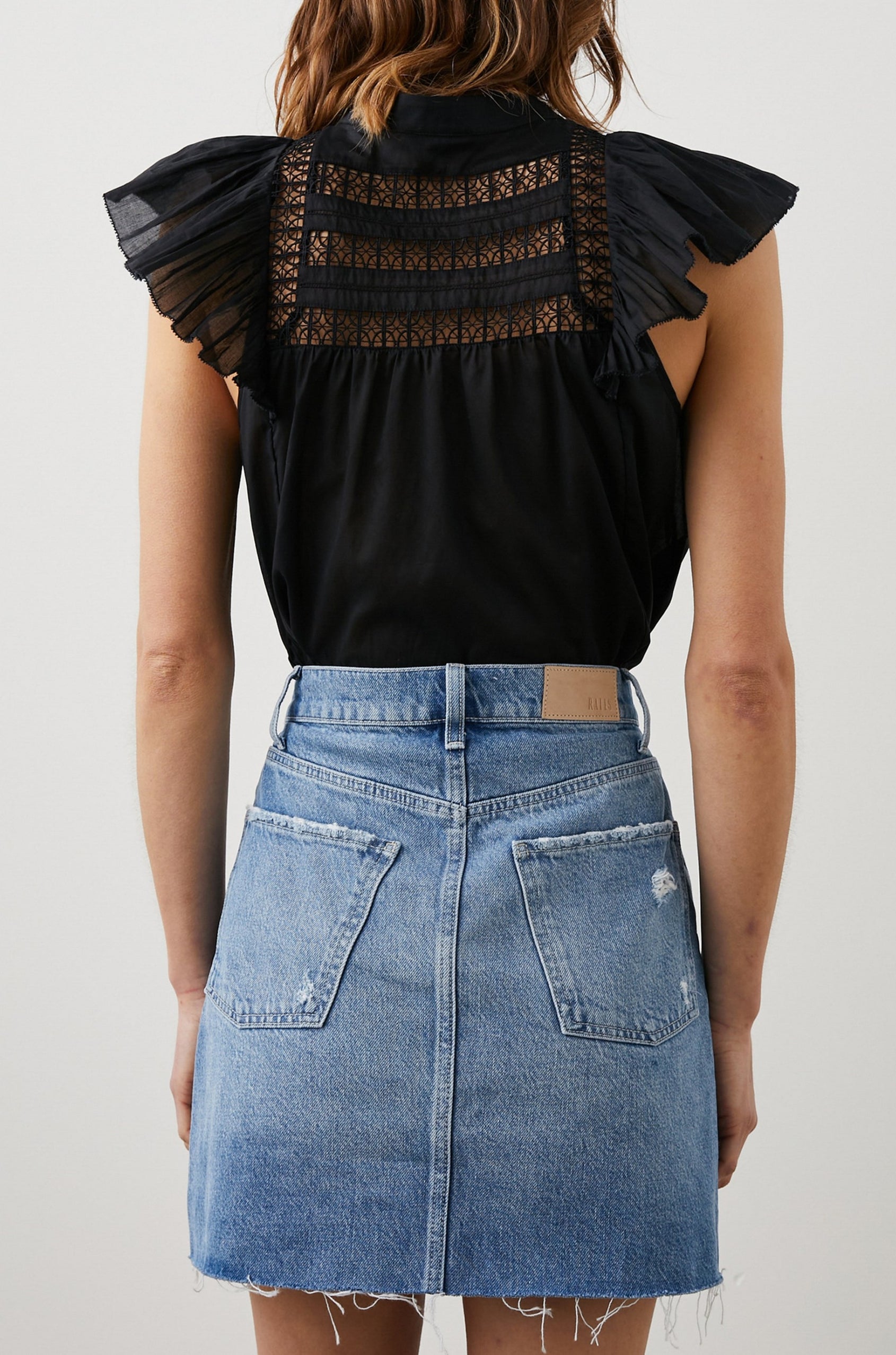 LOUELLA TOP TRUE BLACK - BACK