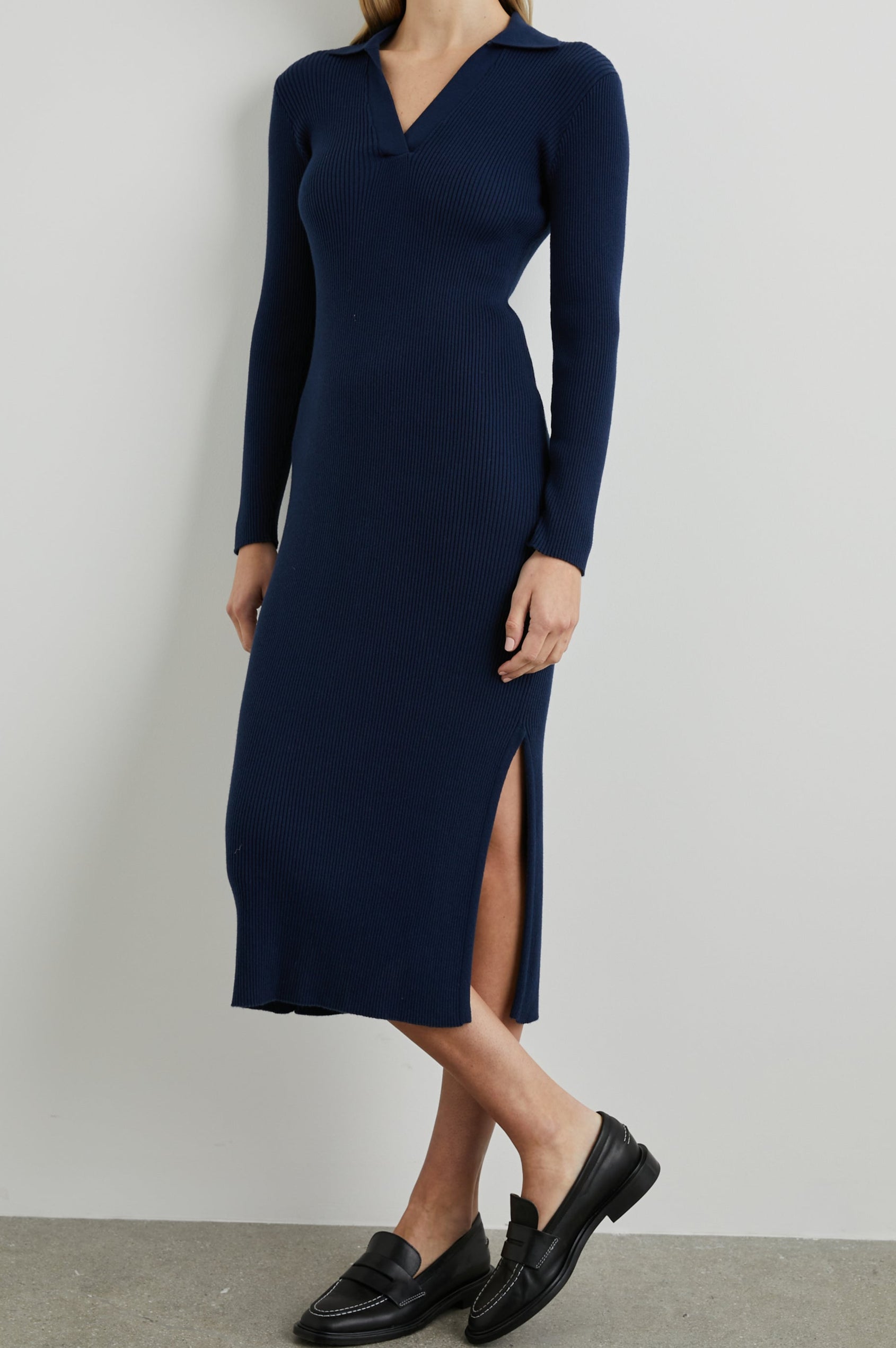 LUCIANA DRESS NAVY - FRONT