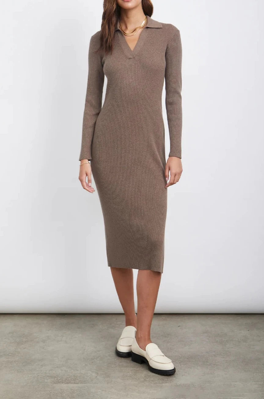 LUCIANA LATTE DRESS- FRONT