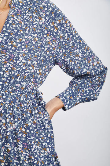MAPLE DRESS - BLUE DITSY FLORAL
