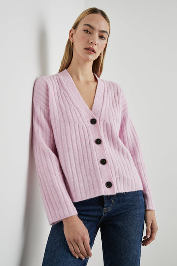 MORGAN CARDIGAN LILAC - FRONT