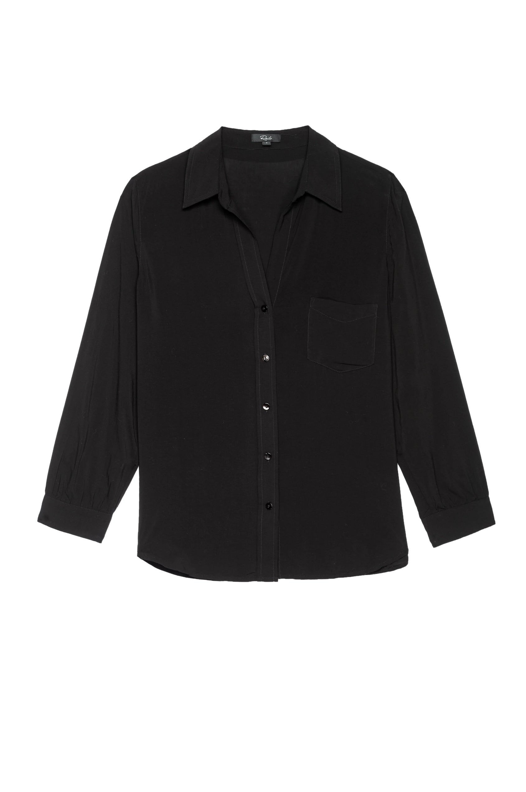 Noemi Black Long Sleeve Button Down Shirt- flat