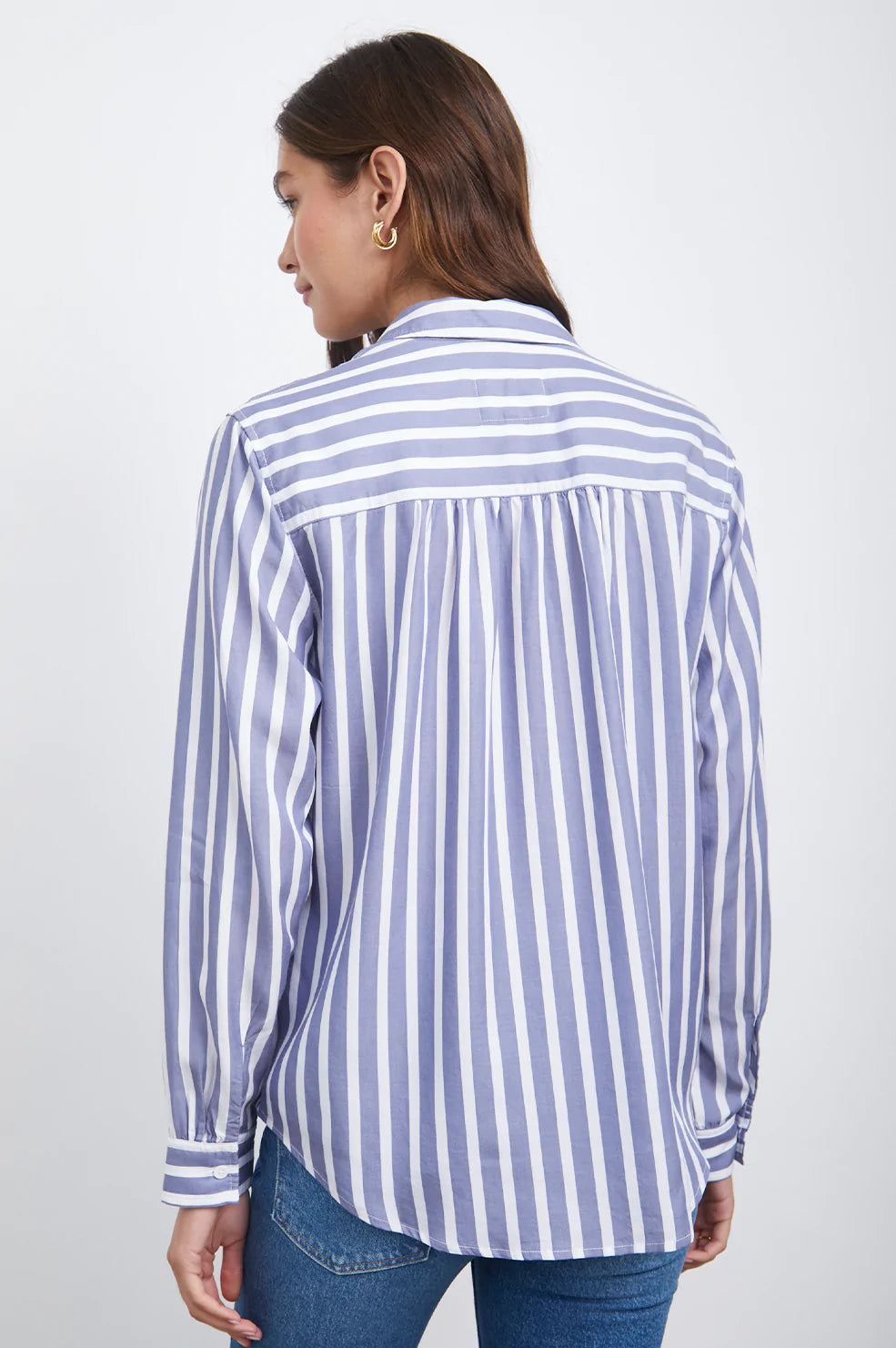 PALOMA TURIN STRIPE LONG SLEEVE BUTTON DOWN -BACK