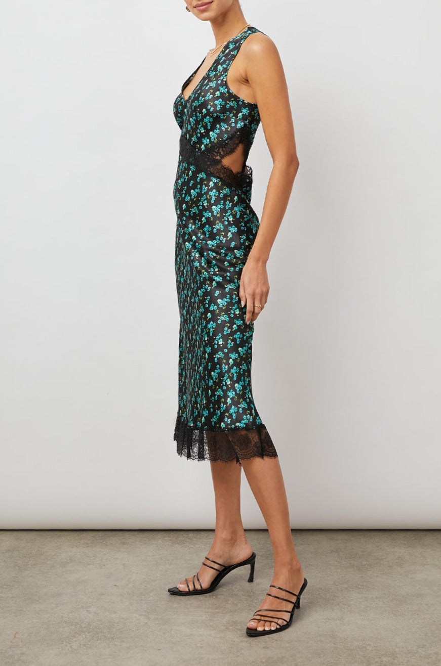 PANDORA MINT FLORAL DRESS- SIDE ANGLE
