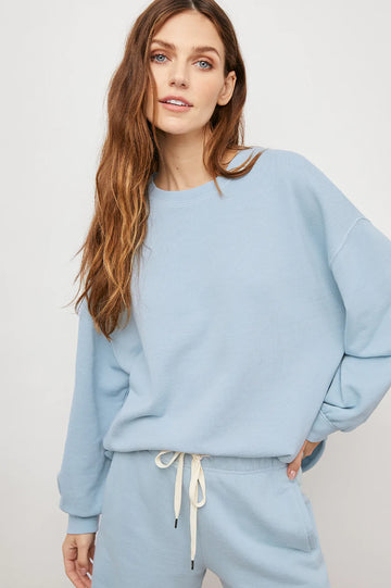 REEVES SMOKE BLUE SWEATSHIRT- FRONT
