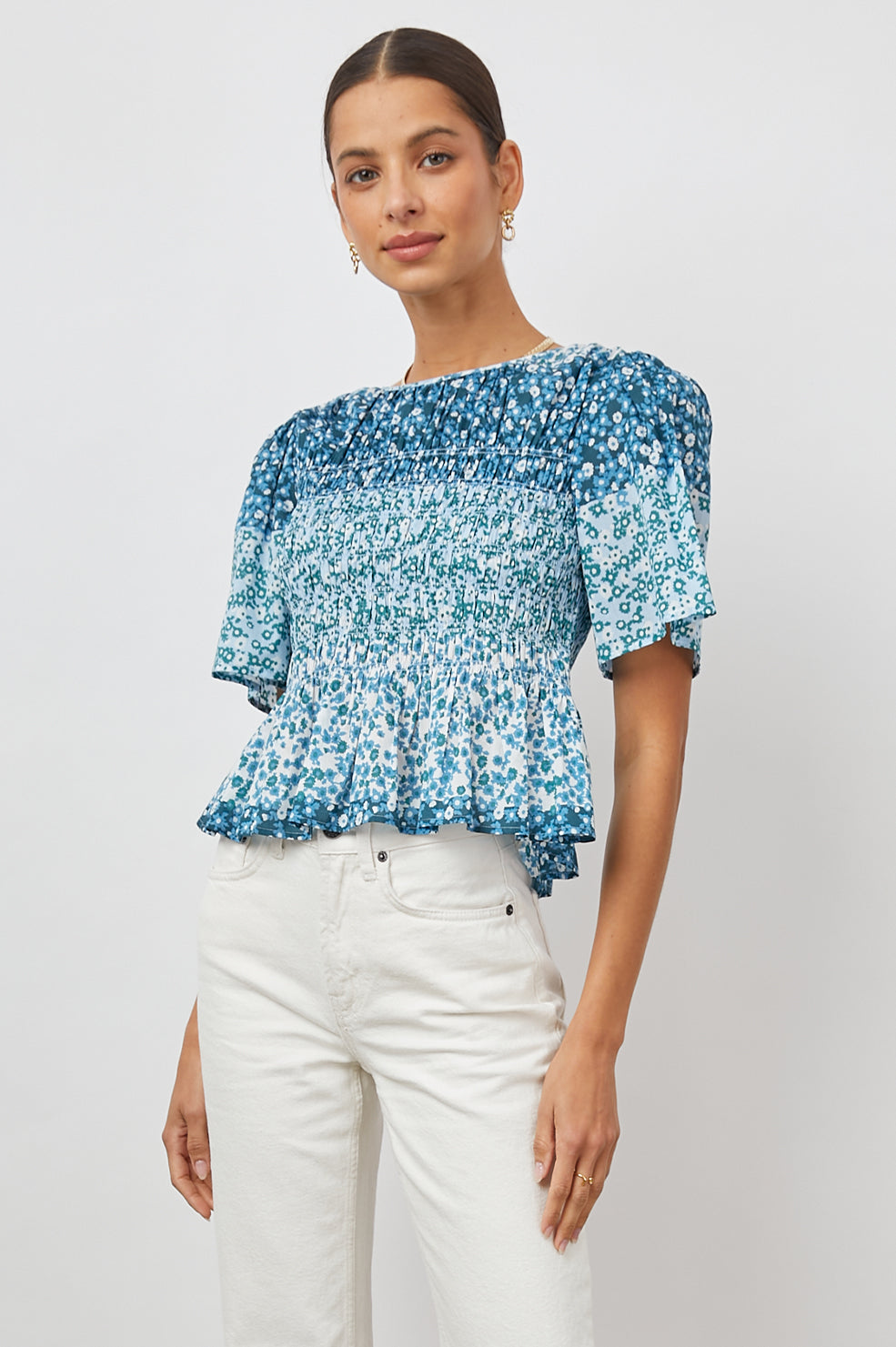 ROSIE STRIPED FLORAL TOP-FRONT