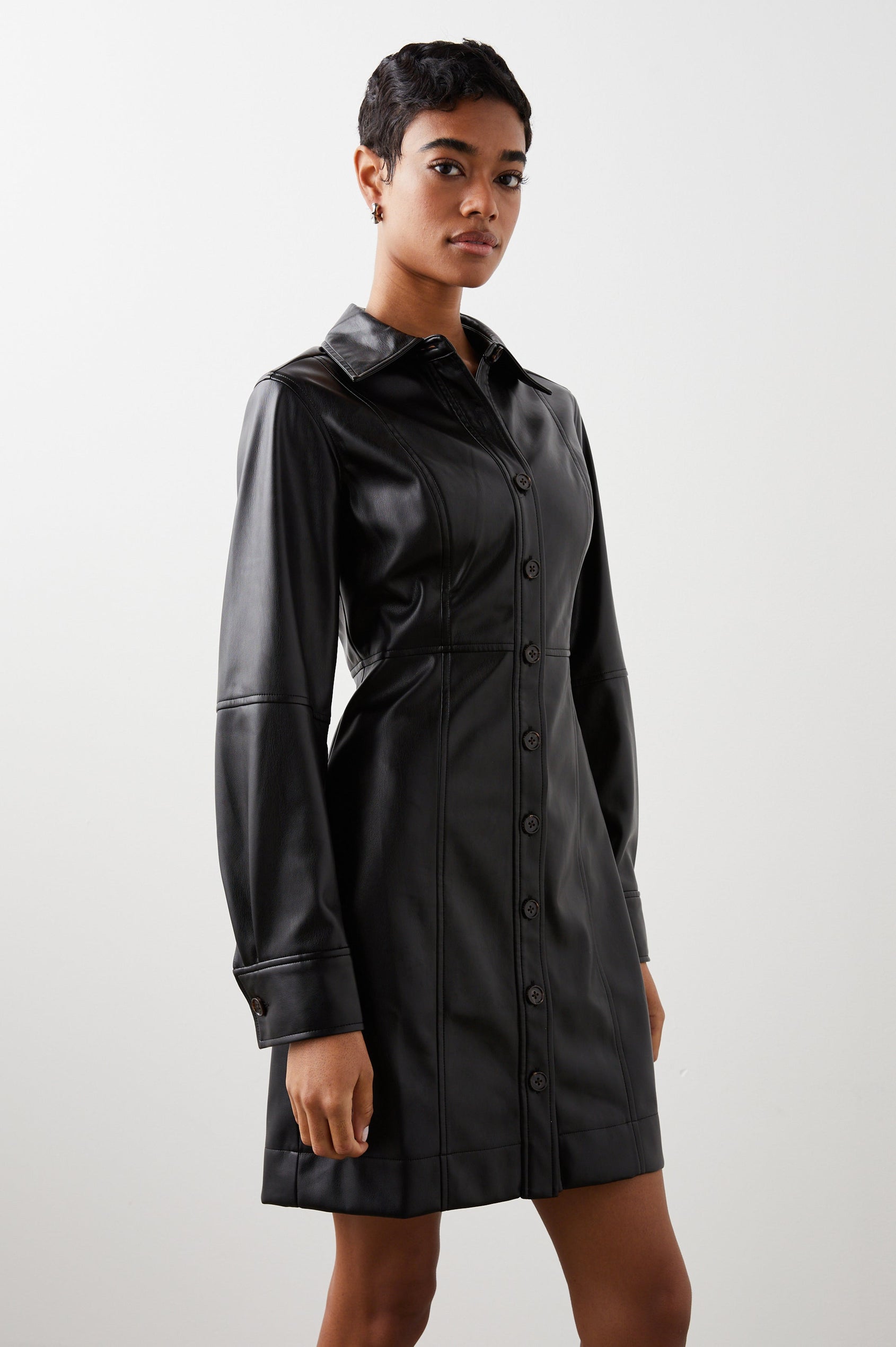 RUBY DRESS BLACK - SIDE ANGLE