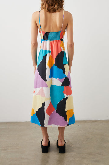 SABINA DRESS SUMMER COLOR BLOCK - BACK