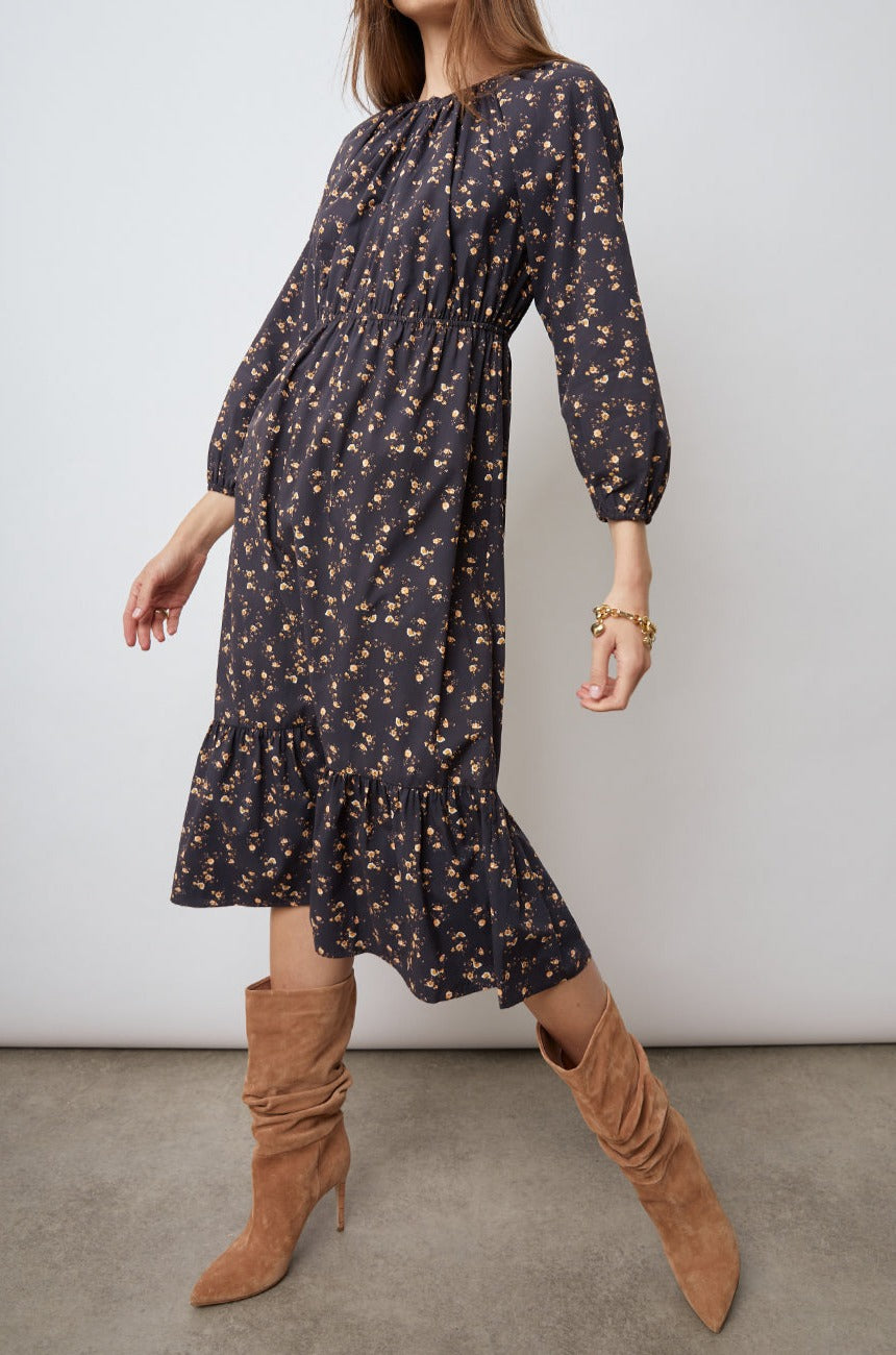 SAL ROMANTIC FLORAL DRESS-FULL FRONT BODY IN MOTION