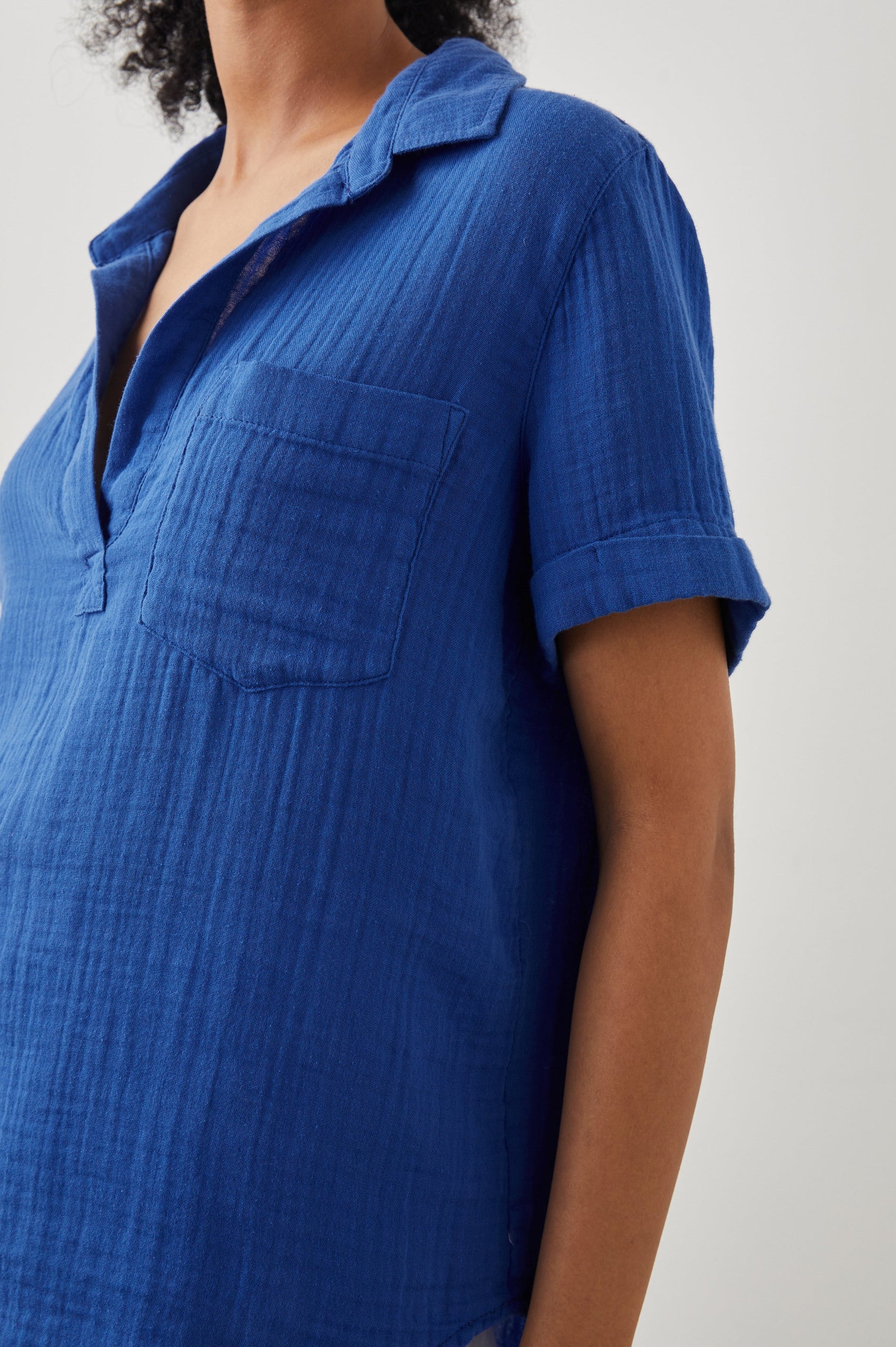 SAVANNAH SHIRT COBALT - SIDE