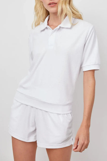 SERENA WHITE POLO- FRONT