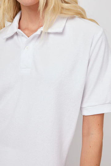 SERENA WHITE POLO-DETAIL