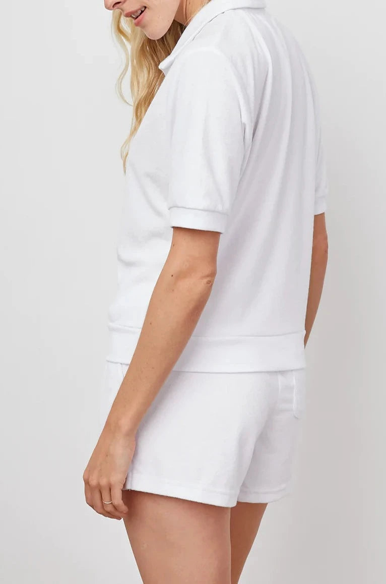 SERENA WHITE POLO-SIDE ANGLE