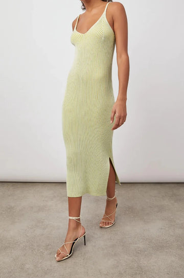 SHELBY AGAVE RIB DRESS- FRONT FULL BODY