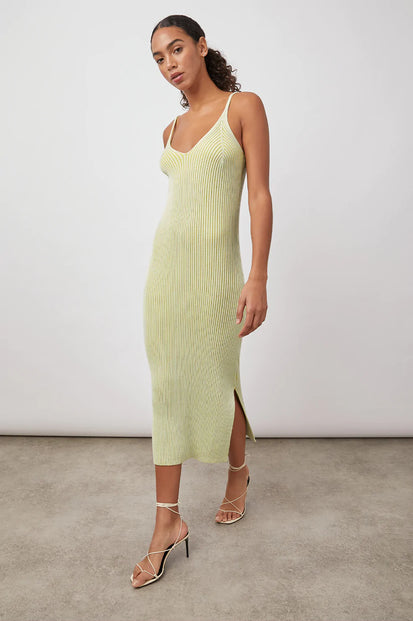 SHELBY AGAVE RIB DRESS- FRONT FULL BODY