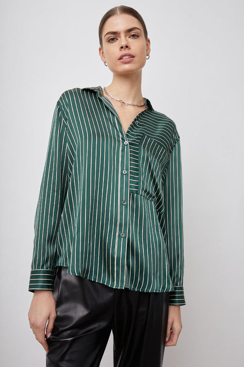 SPENCER FOREST STRIPE TOP- FRONT