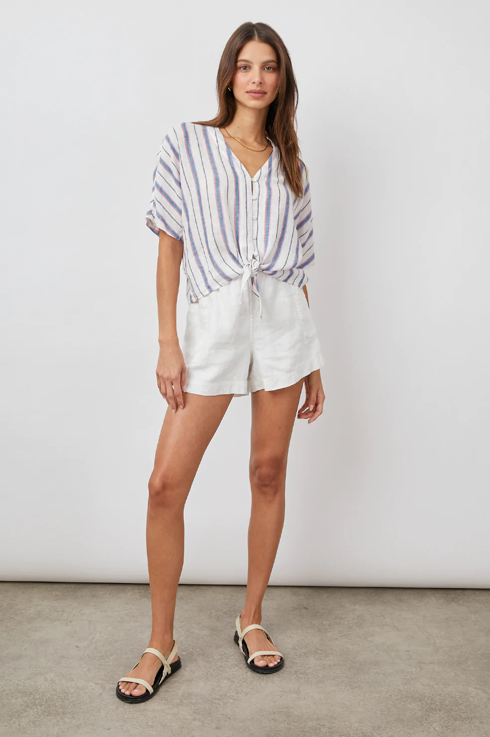 THEA TAHITI STRIPE TIE FRONT-FULL FRONT BODY