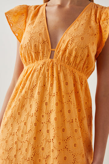 TINA DRESS MARIGOLD EYELET - DETAIL