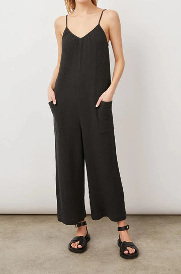 TUCKER BLACK JUMPSUIT-FULL FRONT BODY