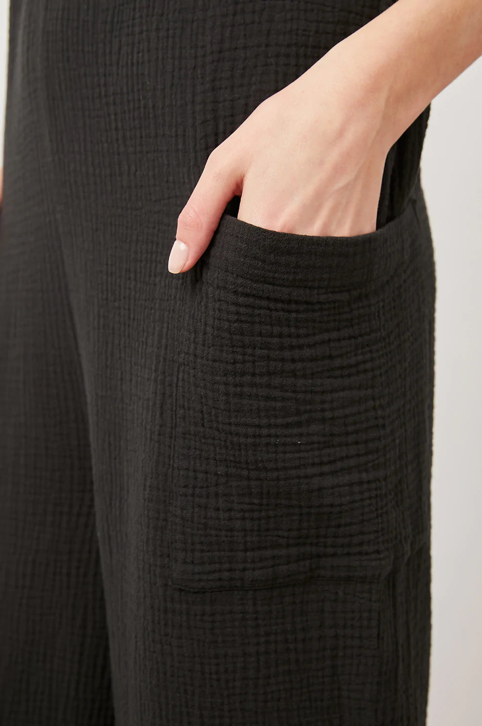 TUCKER BLACK JUMPSUIT-POCKET DETAIL