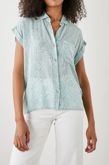 WHITNEY SHIRT MINT BOA - FRONT UNTUCKED 
