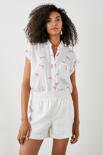 WHITNEY TOP ROSE LEOPARD - FRONT TUCKED IN