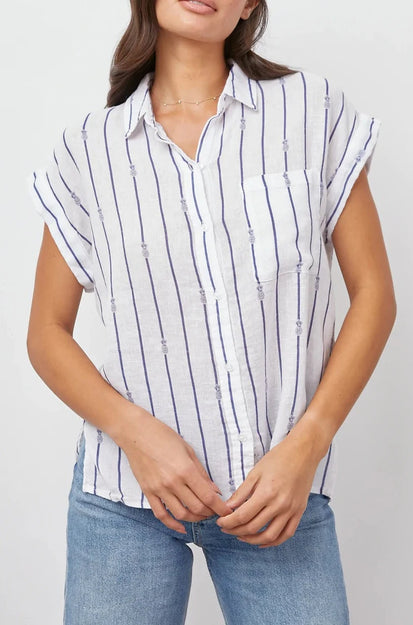 WHITNEY PINEAPPLE STRIPE- FRONT UNTUCKED