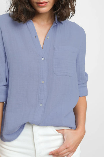 Ellis Aegean Long Sleeve Buttondown Shirt - front tucked