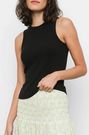 The Racer Tank Black Tank Top - front